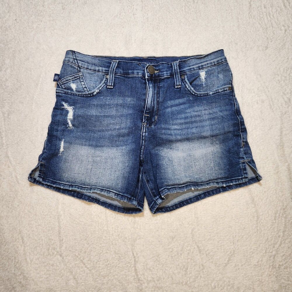 Rock & Republic Kimber Denim Shorts Women's 8 Blue Stretch Mid Rise 5-Pocket EUC